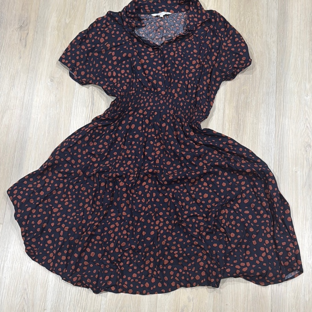 APRICOT Blue Midi Sundress with Flutter Sleeves